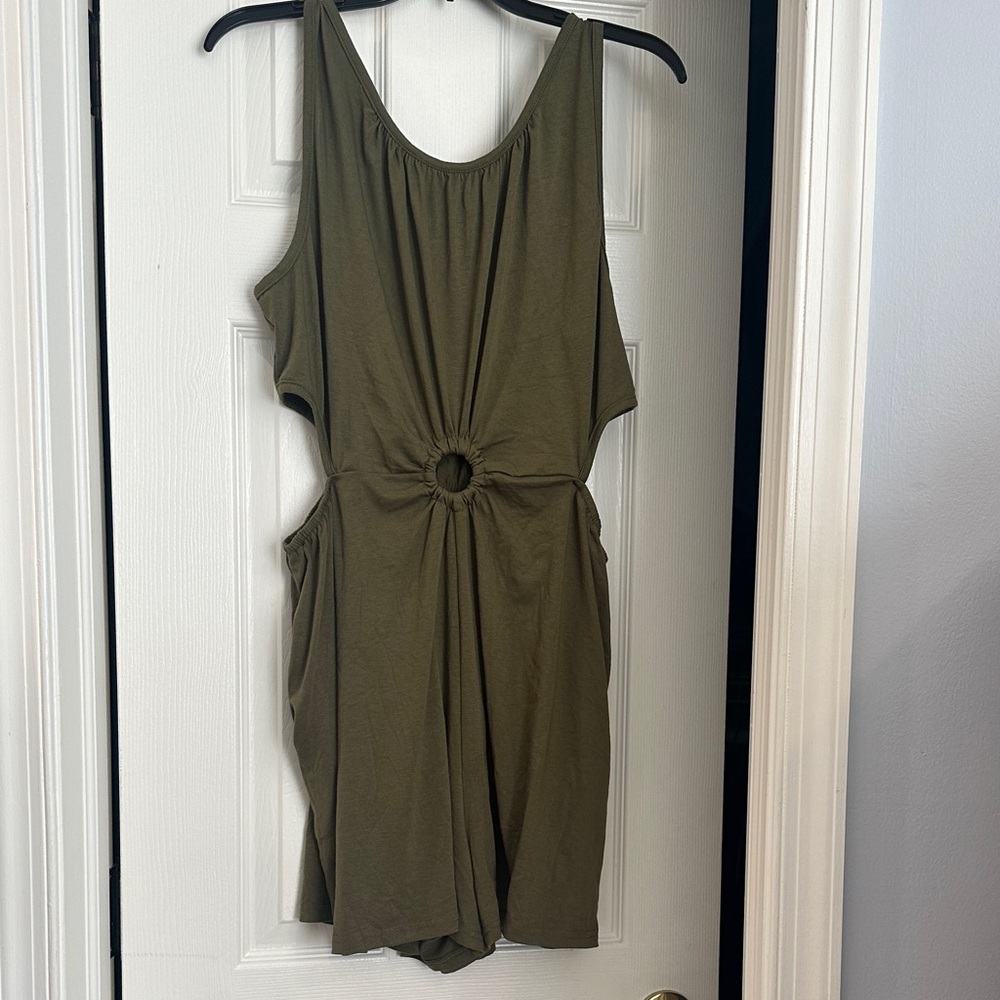 Olive Green Sleeveless Romper
